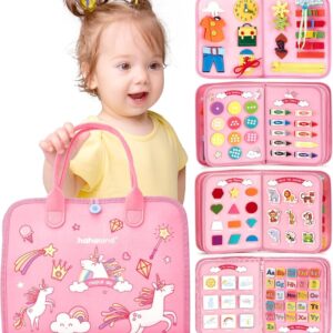 hahaland Busy Board Montessori Toys Busy Book Toddler Girl Gifts Travel Toy